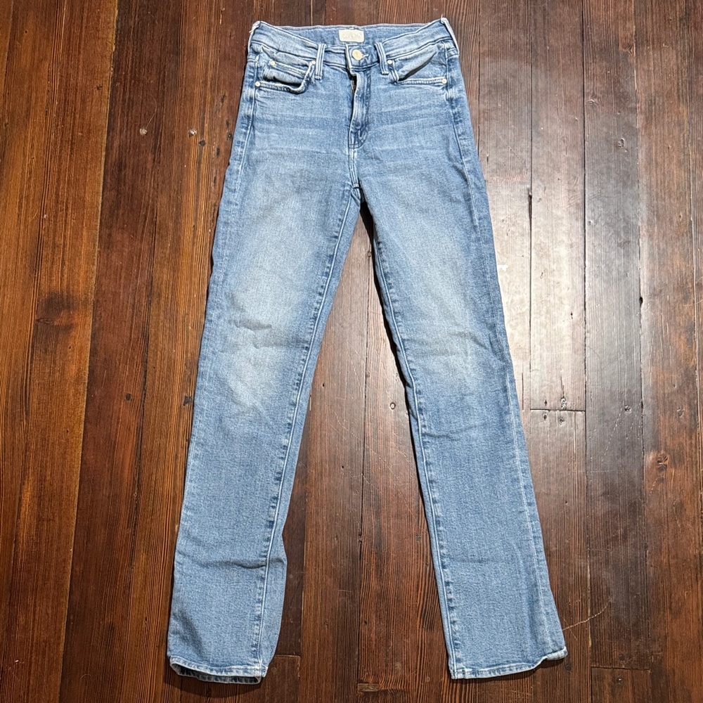 MOTHER Straight Leg Jeans - Soft Blue